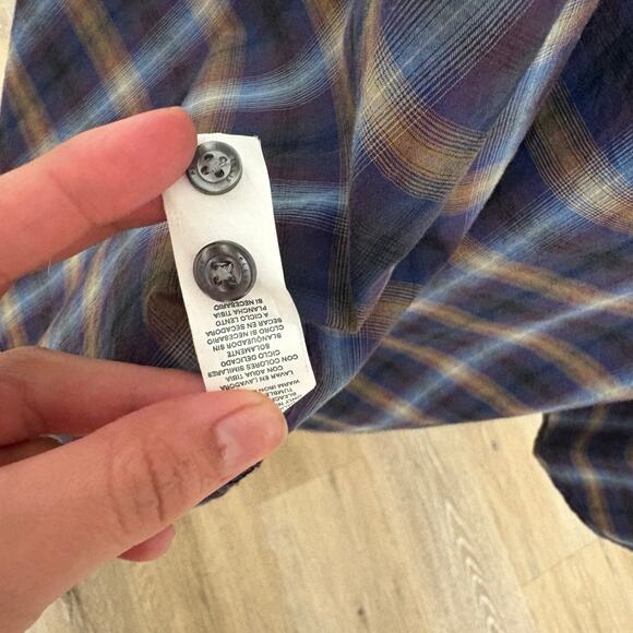 Perry Ellis Men's Blue Plaid  Long Sleeve  Button Down Shirt XXL - Picture 5 of 5